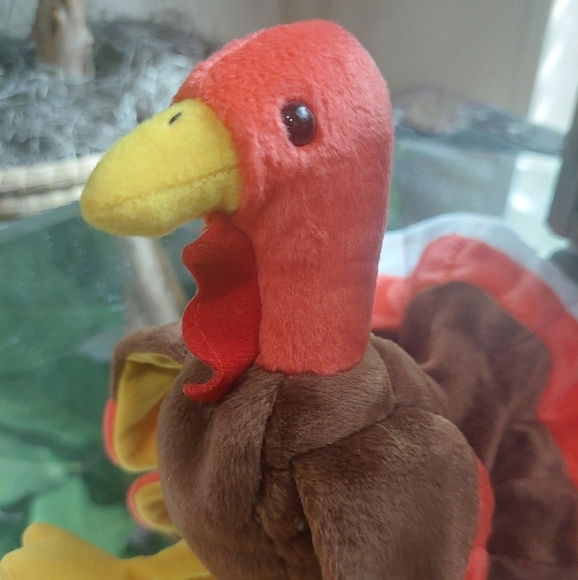Beanie Baby Gobbles Turkey 1997 Edition Clean Missing Paper TY Tag P.E. Pellets - Picture 5 of 8